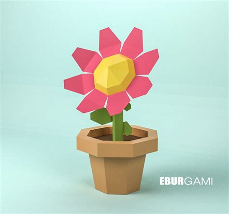 Papercraft Flower 3d Flower Build Your Own Diy Flower Low Etsy France