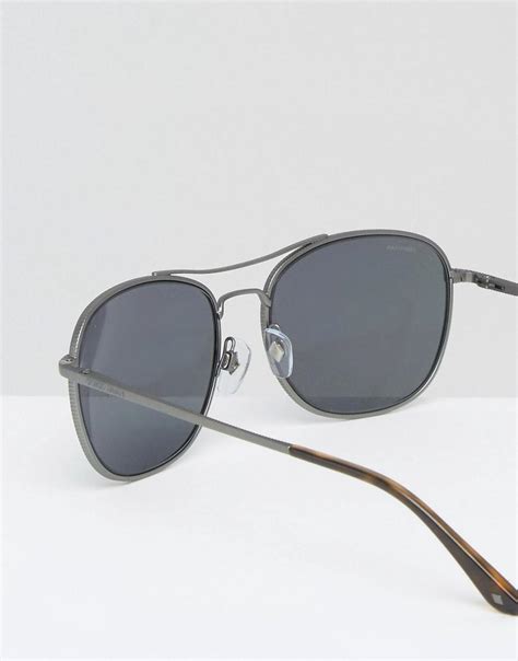 Giorgio Armani Aviator Sunglasses Gunmetal In Silver Metallic For Men Lyst