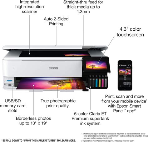 Buy Epson Ecotank Photo Et 8550 Wireless Wide Format All In One Supertank Printer With Scanner