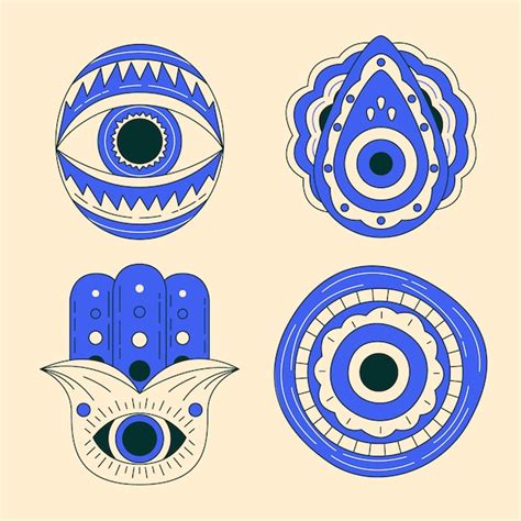 Free Vector | Hand drawn evil eye symbols