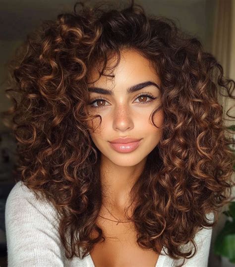 Shoulder Length Curly Hairstyles With Layers Chestnut Curls With A