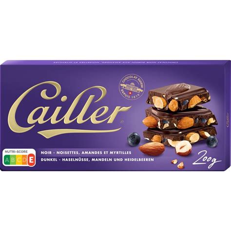 Swiss Cailler Chocolate G Noir Noisettes Amandes Et Myrtilles