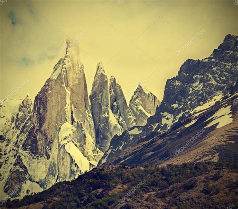 Cerro Torre Mountain In Los Glaciares National Park Patagonia Stock