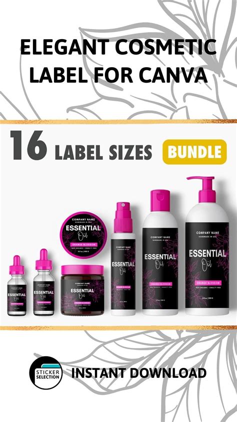 Fully Editable Body Product Label Template 16 Sizes For Canva DIY