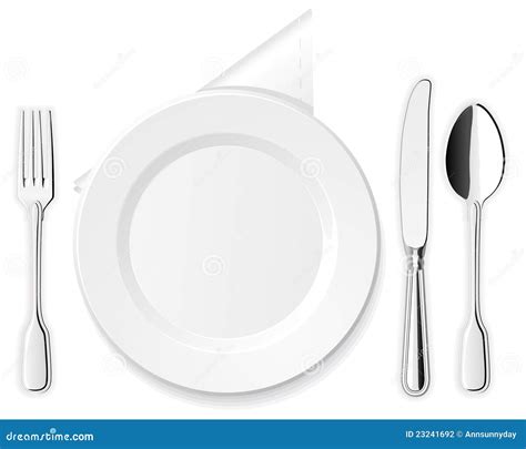 Plate Knife Spoon And Fork Stock Vector Illustration Of Silverware