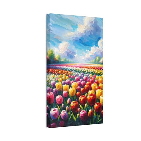 Dutch Tulip Field Painting Canvas Print, Perfect for Home Decor and ...