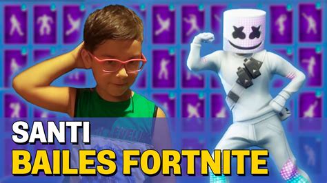 Todos Los Bailes De Fortnite Marshmello Baila Con Santi Youtube