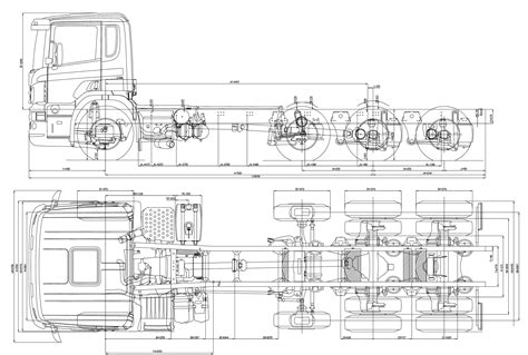 Scania P380 Db 8x4 Hnb Heavy Truck Blueprints Free Outlines