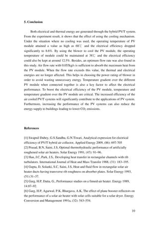 Experimental Investigation Of Active Cooling Of Photovoltaic Cells ... 