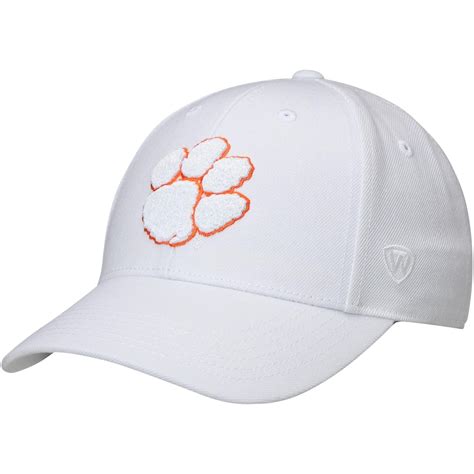 Top of the World Clemson Tigers White Dynasty Fitted Hat