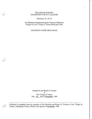 Fillable Online An Ordinance Supplementing The Nuisance Ordinance Fax