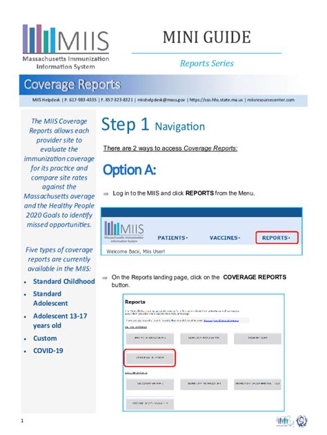 Fillable Online The Massachusetts Immunization Information System Miis