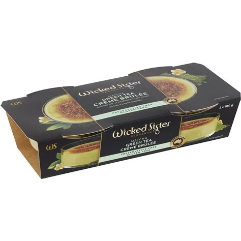 Wicked Sister Matcha Creme Brulee 100g X2 Pack Woolworths