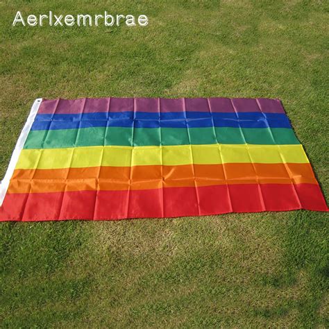 Free Shipping Aerlxemrbrae Rainbow Flag 3x5 FT Polyester Flag Gay Pride