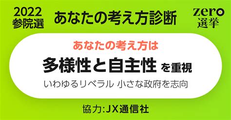 あなたの考え方は「多様性と自主性を重視」｜2分でわかる！あなたの考え方診断｜zero選挙2022（参議院選挙）｜日本テレビ