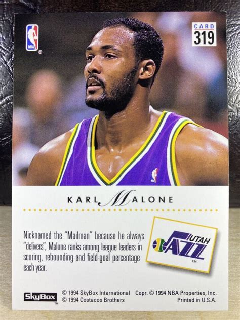 1994 95 Skybox The Mailman Karl Malone 319 Utah Jazz HOF NM EBay