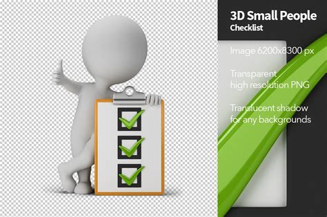 3d Small People Checklist Illustrations Creative Market