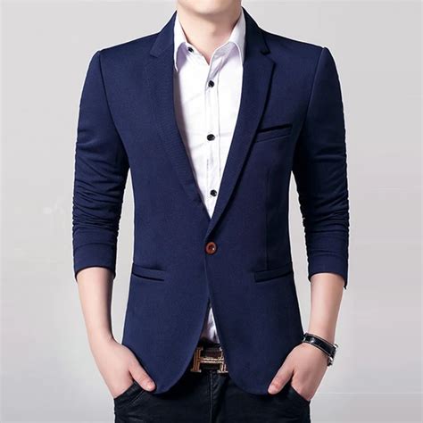 Fashion Suit Blazer Slim Fit Male Formal Dress Blazer Spring Autumn Men