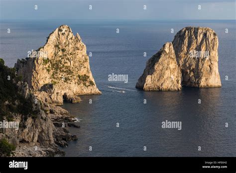 Coastal And Oceanic Rocks Faraglioni Into The Sunset Capri An Island