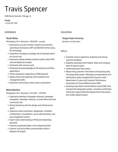 Advocate Resume Samples | Velvet Jobs