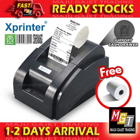 Xprinter Thermal Receipt Printer 58mm Mesin Print Resit Rj11 Loyverse Pos System Bluetooth Usb