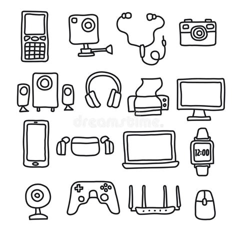 Iconos De Juego De Dispositivos Electrónicos Ilustración del Vector