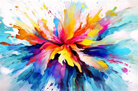 Premium AI Image | Colorful abstract flower art on a white background