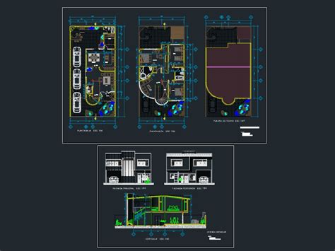 Vivienda Unifamiliar En AutoCAD Descargar CAD Gratis 786 08 KB