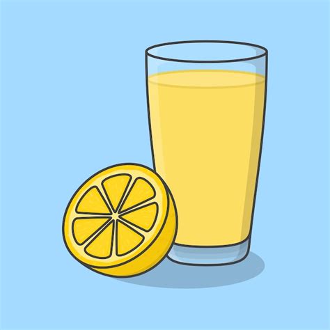 Jugo De Lim N Con Fruta En Vidrio Ilustraci N Vectorial De Dibujos