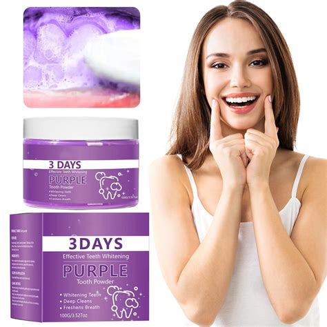 Qicasul Purple Tooth Powder Mint Flavored Teeth Powder For Stain