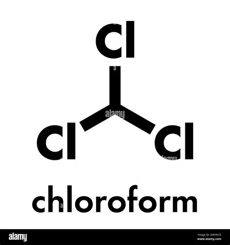 Mol Cula De Disolvente De Cloroformo F Rmula Esquel Tica Imagen Vector