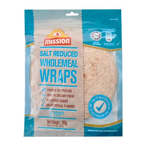 Mission Tortilla 8 Salt Reduced Wholemeal Wraps Lazada Singapore