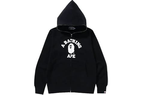 BAPE College Full Zip Hoodie Black Men's - FW21 - US