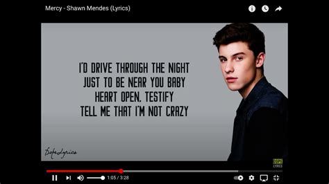 Shawn Mendes Mercy Lyrics Youtube