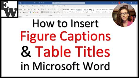 How To Insert Figure Captions And Table Titles In Microsoft Word YouTube