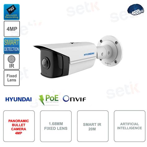 HYU 1034 Bullet Hyundai 4MP IP POE ONVIF Panoramique Optique 1 68