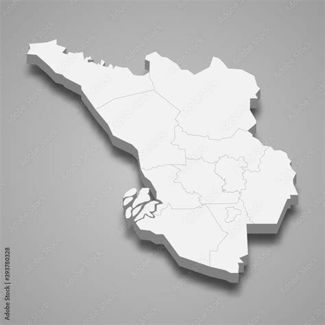 3d isometric map of Selangor is a state of Malaysia Stock Vector ...