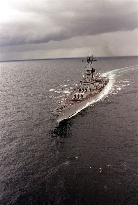 A Port Bow View Of The Battleship Uss Iowa Bb Underway During Nato