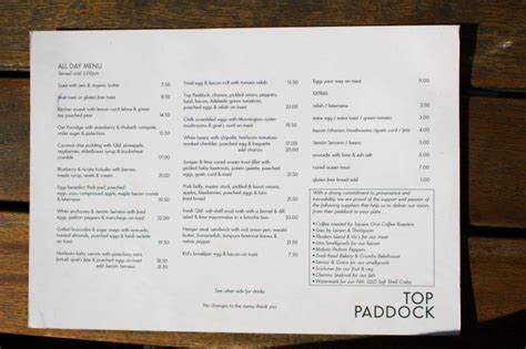 Top Paddock Menu Melbourne Melbourne Must Eat Must Try Food In