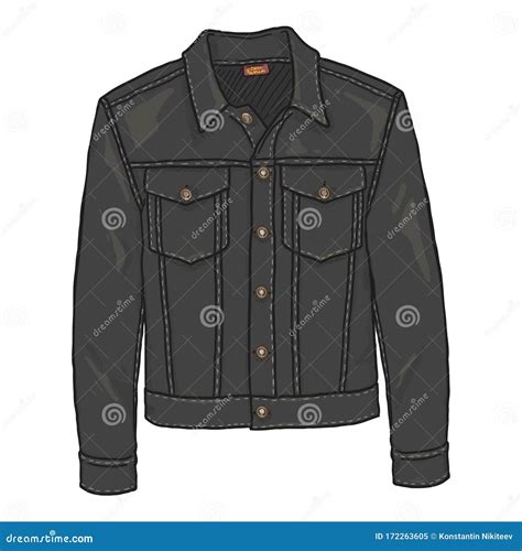 Vector Cartoon Classic Denim Jacket Stock Vector Illustration Of