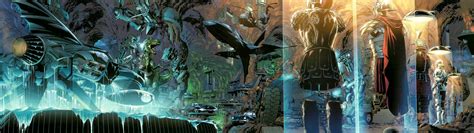 A Dual screen wallpaper of the Batcave : batman