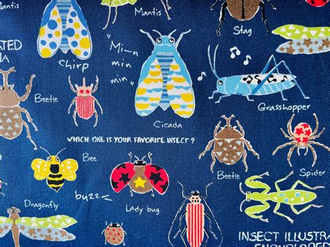 Insect Fabric Insects Bugs Beetle Kobayashi Japanese Fabric Cotton