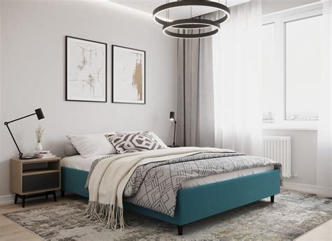 Кровати MOON FAMILY 1260 цвет Бирюзово-голубой стиль Современный ...