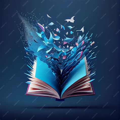 open book pages flying