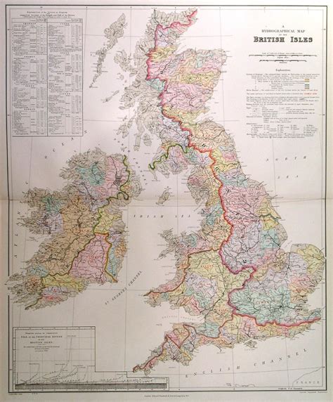 A HYDROGRAPHICAL MAP OF THE BRITISH ISLES . Map showing the Hydrographical areas covered by ...