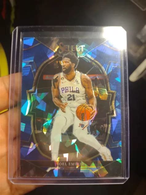 JOEL EMBIID 2022 23 Panini Select Blue Ice Prizm 47 Concourse 76ers