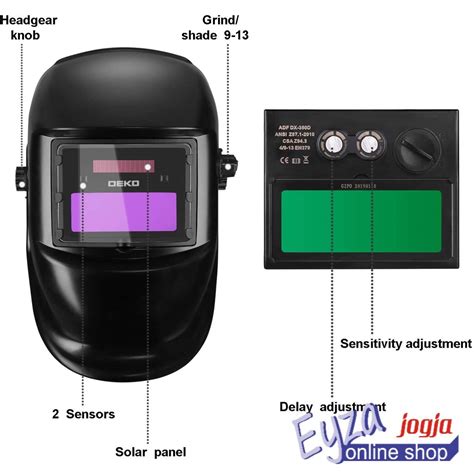 Jual Helm Las Otomatis Auto Darkening Solar Welding Helmet Black