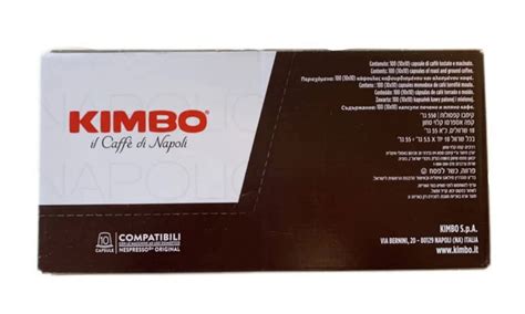 Kimbo Espresso Napoli Nespresso Capsules 100 Arabica Coffee Pack Of