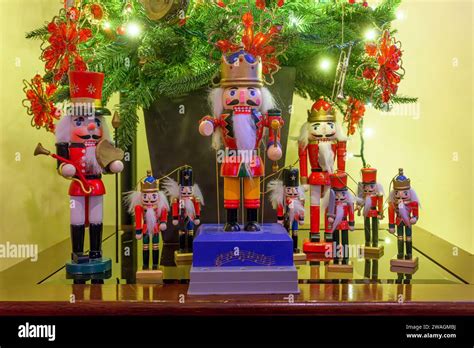 Christmas Tree And Nutcracker Figures Stock Photo Alamy