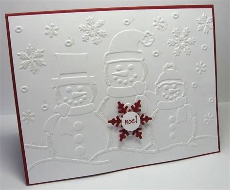 3 Snowmen And Snowflakes Embossing Folders Use With Your Rubber Stamps Stamped Christmas Cards